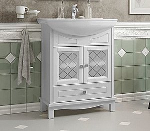 Тумба для раковины Опадирис Омега 65 белая матовая купить в интернет-магазине сантехники Sanbest