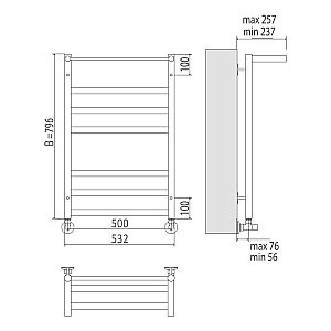 Полотенцесушитель водяной Terminus Хендрикс П7 500x796 купить в интернет-магазине сантехники Sanbest