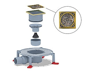 Душевой трап с решеткой Bronze De Luxe 21986-5602 бронза купить в интернет-магазине Sanbest