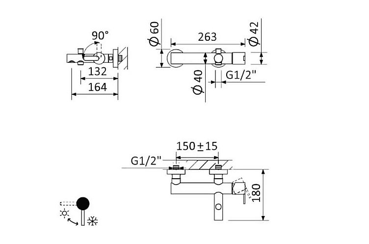 Смеситель для ванны Comforty 00-00013697 черный матовый купить в интернет-магазине сантехники Sanbest