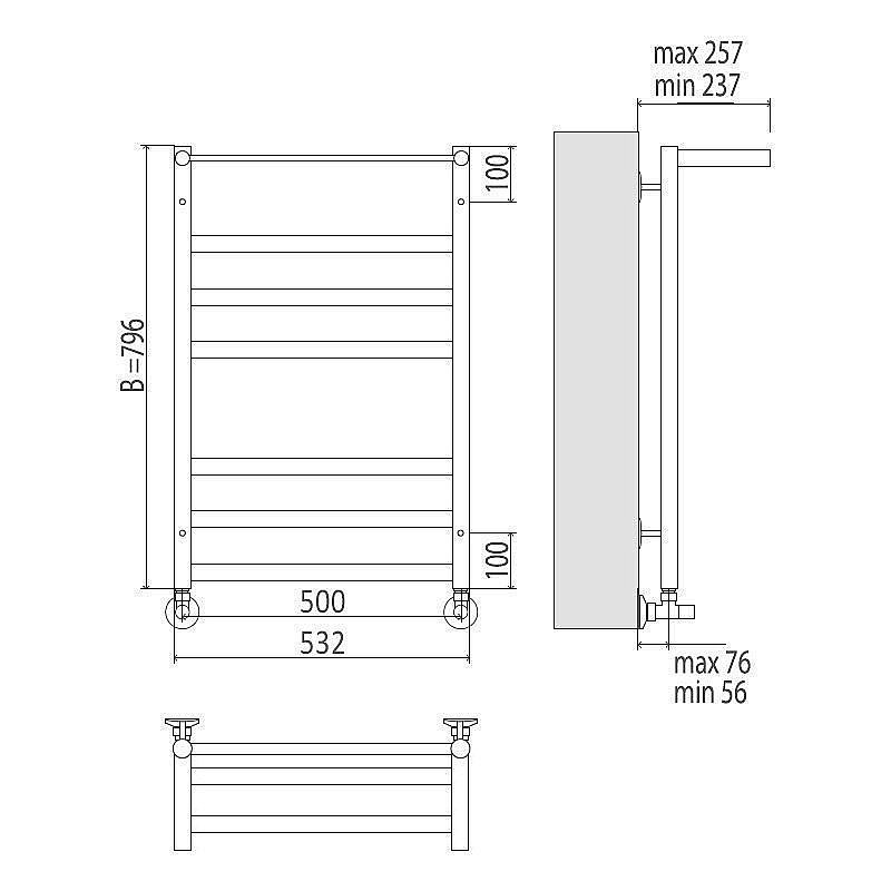 Полотенцесушитель водяной Terminus Хендрикс П7 500x796 купить в интернет-магазине сантехники Sanbest