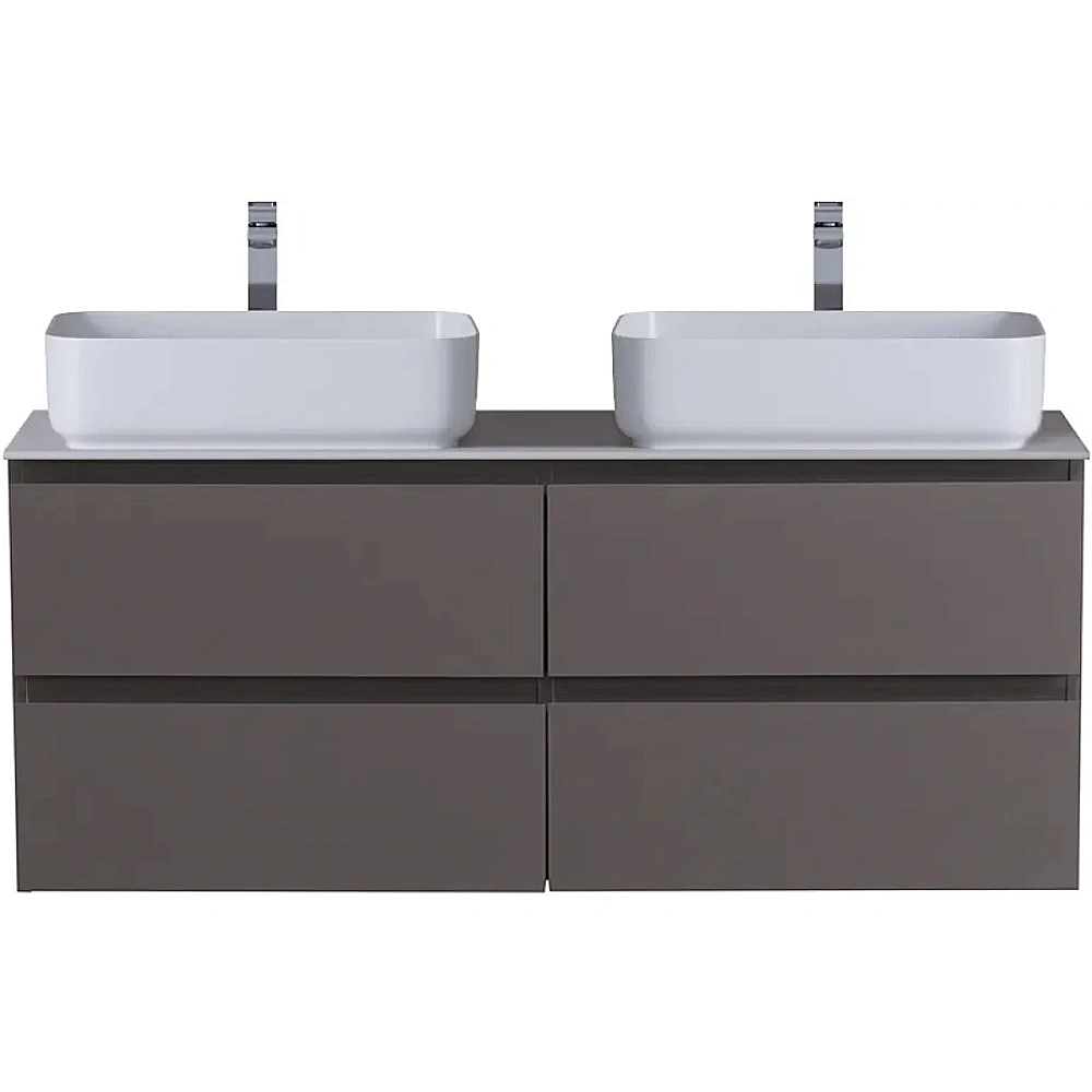 Тумба с раковиной и столещницей BelBagno 120 KRAFT-1200-4C-SO-GSO+KEP-120-2-CEM темно-серая матовая для ванной в интернет-магазине Sanbest