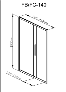 Душевая дверь Deto FC 140-160 Chrome купить в интернет-магазине Sanbest