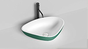 Раковина накладная Salini GLORIA 06 1102206MRH 56 из искусственного камня S-Stone, белая матовая, цвет по RAL снаружи купить в интернет-магазине Sanbest