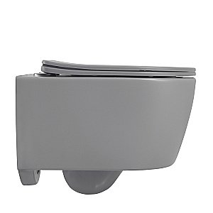 Унитаз подвесной ABBER Bequem AC1104MG с крышкой микролифт, безободковый, серый матовый купить в интернет-магазине Sanbest