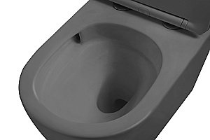Унитаз подвесной Vincea Globo VT1-14TMA антрацит матовый, с крышкой микролифт, слив-торнадо купить в интернет-магазине Sanbest
