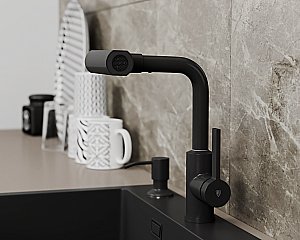 Смеситель для кухни Rush Tinos TI3732-17Black черный матовый купить в интернет-магазине сантехники Sanbest