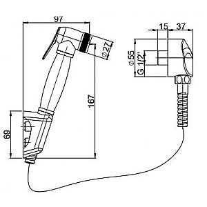 Гигиенический душ PAINI Arona ARCR690/574 хром купить в интернет-магазине сантехники Sanbest