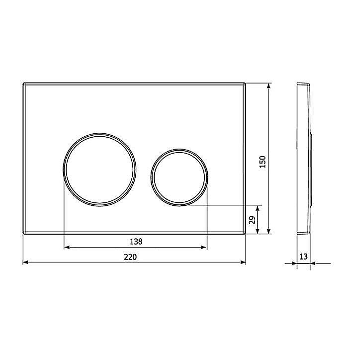 Кнопка для инсталляции Veconi Round VFR002CH хром купить в интернет-магазине сантехники Sanbest