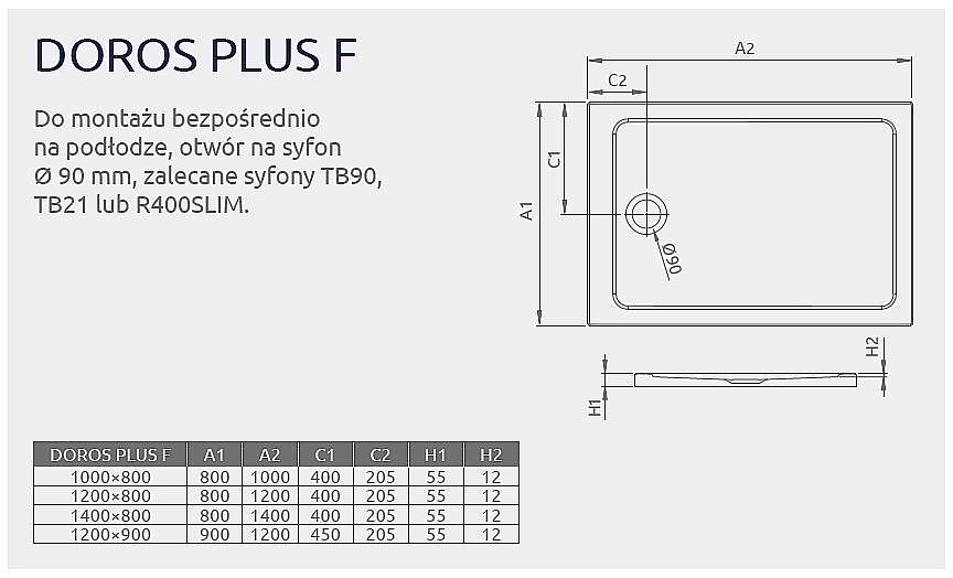 Душевой поддон Radaway Doros Plus F SDRFP1080-01 80x100 белый купить в интернет-магазине Sanbest