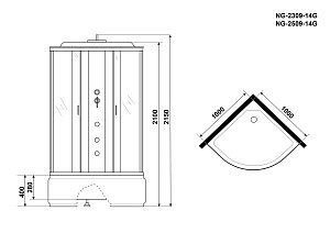 Душевая кабина Niagara NG-2309G купить в интернет-магазине Sanbest