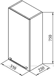 Шкаф навесной De Aqua Тока 4 35 белый для ванной в интернет-магазине сантехники Sanbest
