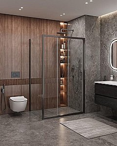 Душевой уголок Cezares Molveno 90x120 AHF-31-120/90-C-GM-IV стекло прозрачное/профиль матовая оружейная сталь купить в интернет-магазине Sanbest