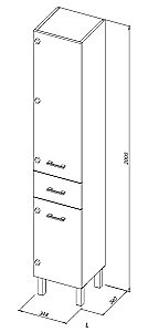 Шкаф-пенал для ванной Aquanet Верона черный для ванной в интернет-магазине сантехники Sanbest