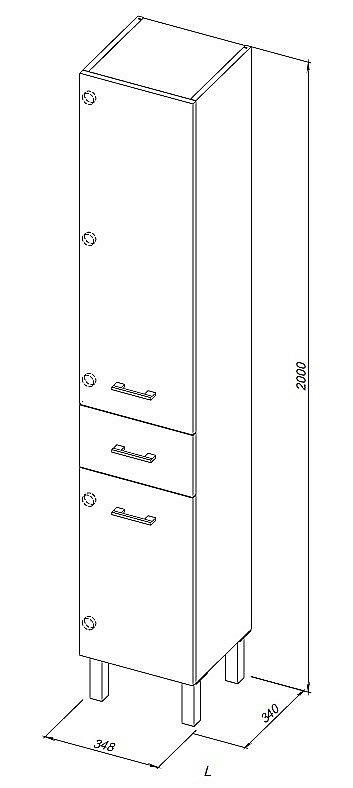 Шкаф-пенал для ванной Aquanet Верона черный для ванной в интернет-магазине сантехники Sanbest
