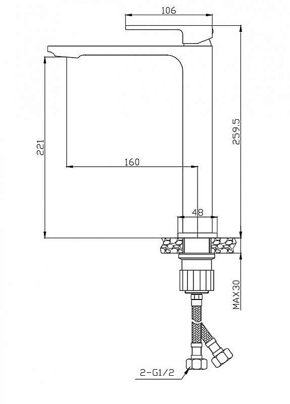 Смеситель для раковины BelBagno LUCE LUC-LMC-ORO-W0 купить в интернет-магазине сантехники Sanbest