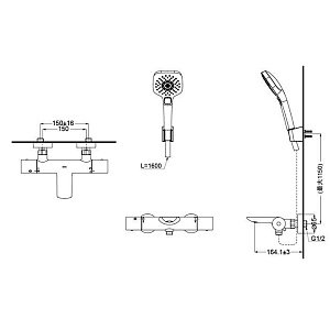 Смеситель для ванны TOTO SHOWERS FAUCET TBV01402R купить в интернет-магазине сантехники Sanbest