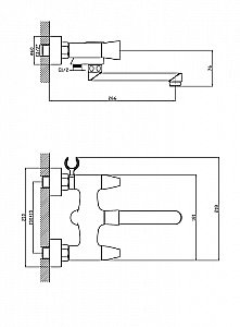 Смеситель для ванны Orange Lotos M32-211cr купить в интернет-магазине сантехники Sanbest
