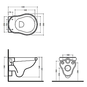 Унитаз подвесной Kerasan Retro 1015 белый купить в интернет-магазине Sanbest