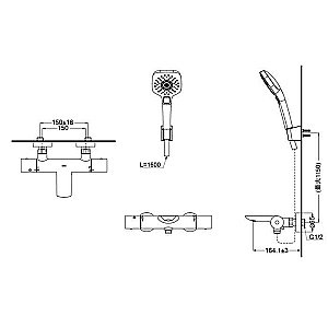 Смеситель для ванны TOTO SHOWERS FAUCET TBV01402R купить в интернет-магазине сантехники Sanbest