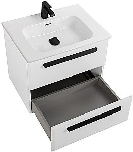 Тумба с раковиной Cezares ECO-CER-N 70 ECO-CER-N-700-2C-SO-BL белая глянцевая для ванной в интернет-магазине Sanbest