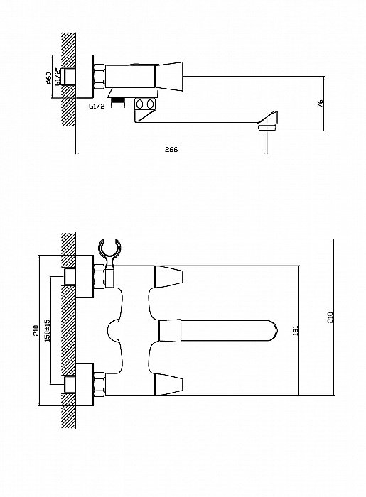 Смеситель для ванны Orange Lotos M32-211cr купить в интернет-магазине сантехники Sanbest