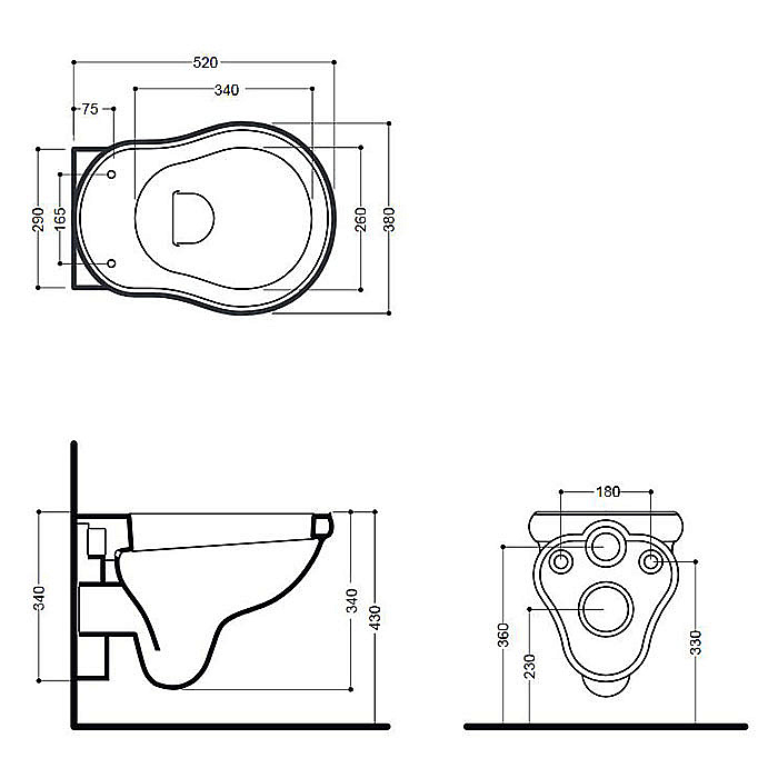 Унитаз подвесной Kerasan Retro 1015 белый купить в интернет-магазине Sanbest