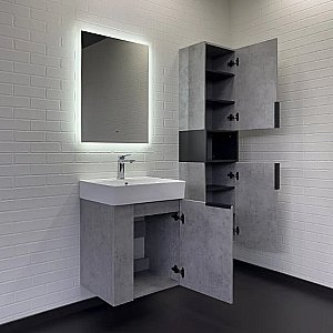 Тумба с раковиной Comforty Асти 60 00-00019191 светлый бетон для ванной в интернет-магазине Sanbest