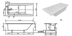 Ванна Taliente Egoista Stretto EG2317080-1Stretto 170х80 белая купить в интернет-магазине Sanbest