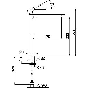 Смеситель для раковины Cisal LineaViva LV00354021 купить в интернет-магазине сантехники Sanbest