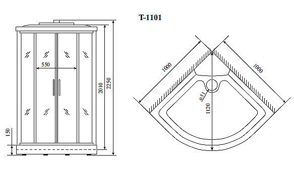 Душевая кабина Timo Comfort T 8801 100х100 купить в интернет-магазине Sanbest