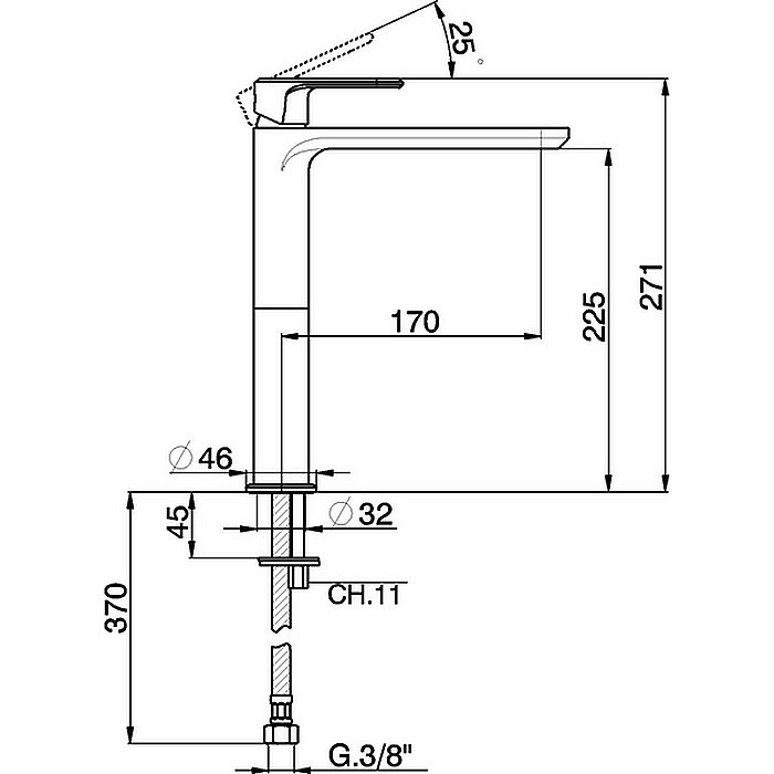 Смеситель для раковины Cisal LineaViva LV00354021 купить в интернет-магазине сантехники Sanbest