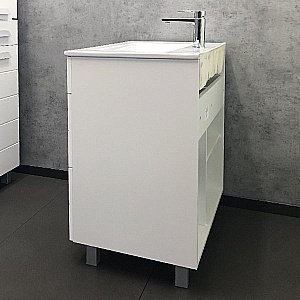 Тумба с раковиной Comforty Модена М 00-00001643 75 белая матовая для ванной в интернет-магазине Sanbest