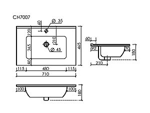 Тумба с раковиной Sancos FOLK Floor FL70FW/CN7007 70 Bianco для ванной в интернет-магазине Sanbest