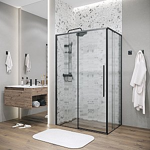 Душевой уголок Grossman Galaxy 120.K33.01.1170.21.02 110x70 стекло шиншилла/профиль черный матовый купить в интернет-магазине Sanbest