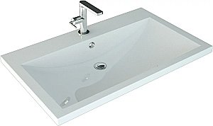 Тумба с раковиной подвесная Grossman Виста 58 с 2-я ящ, белый глянец для ванной в интернет-магазине Sanbest