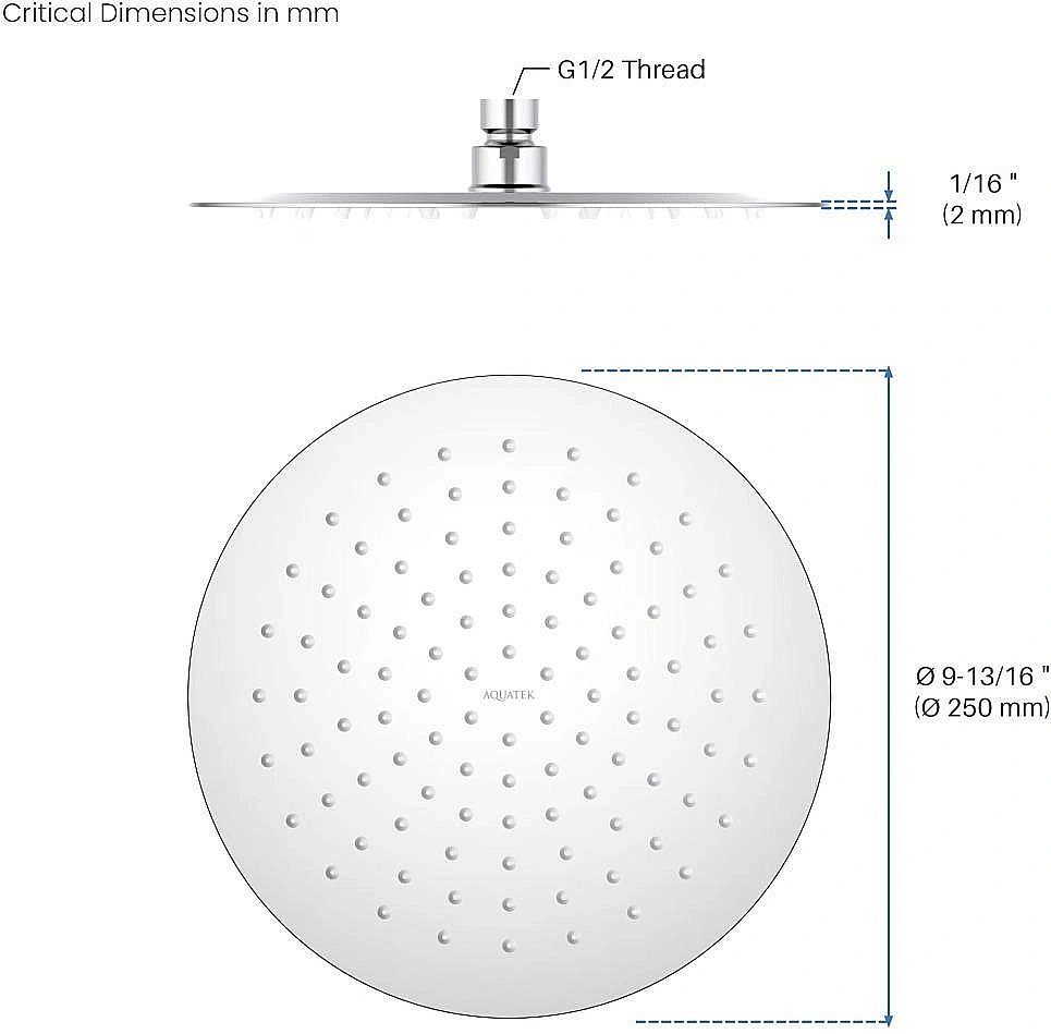 Верхний душ Aquatek AQ2073CR хром купить в интернет-магазине сантехники Sanbest