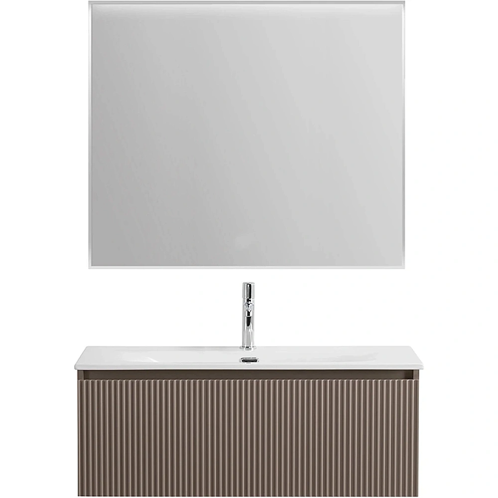 Тумба для раковины Belbagno UNO 100 UNO-1000-1C-SO-СO+CZR-8073-100 бежевая матовая для ванной в интернет-магазине Sanbest