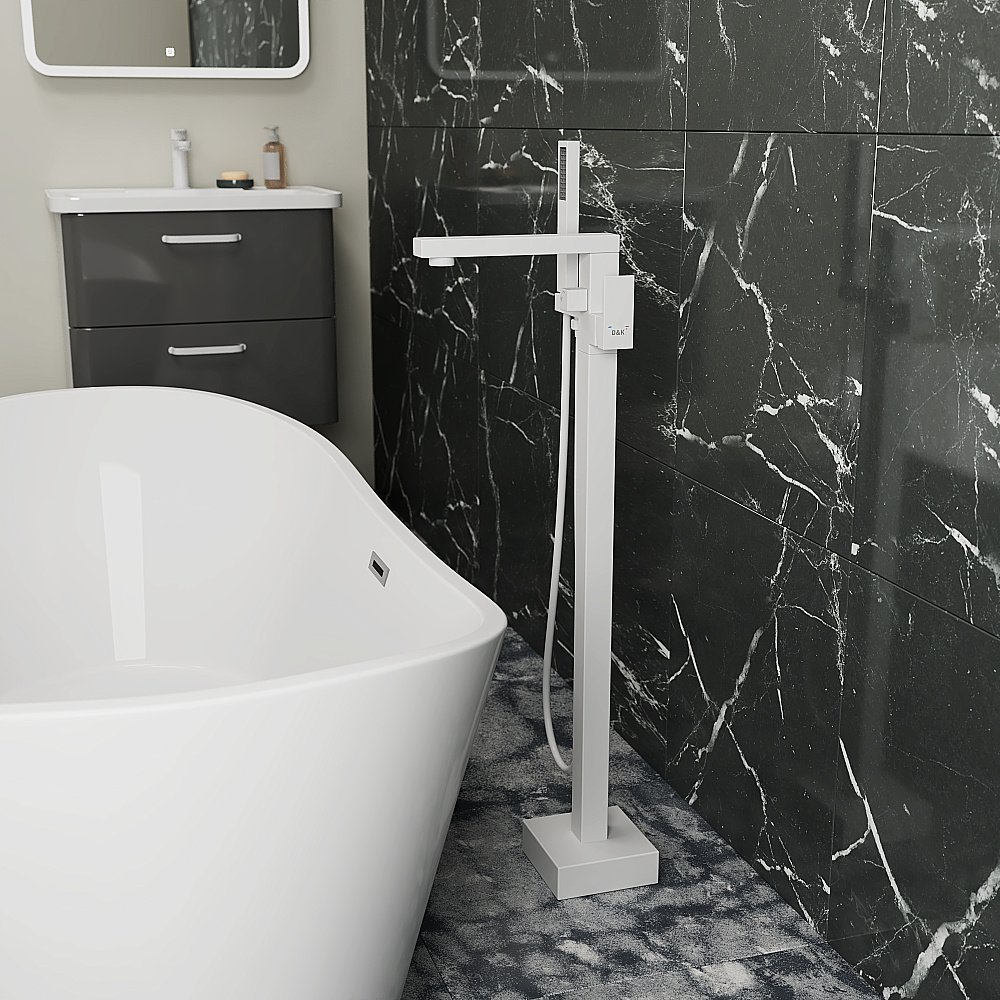 Смеситель для ванны D&K Bayern.Liszt DA1516008 белый матовый купить в интернет-магазине сантехники Sanbest