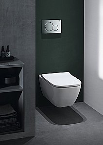 Унитаз подвесной Geberit Smyle 500.683.01.1 белый, с крышкой микролифт, безободковый купить в интернет-магазине Sanbest