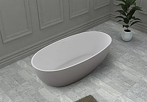 Ванна из искусственного камня ABBER Stein AS9641-1.5 150х78 белая матовая купить в интернет-магазине Sanbest