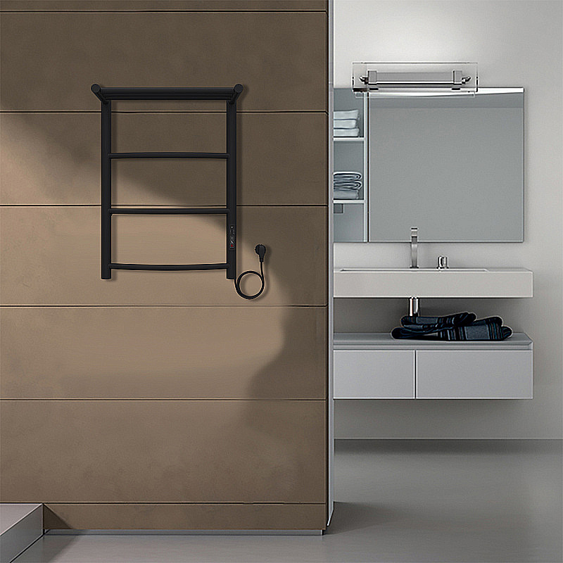 Полотенцесушитель электрический Azario VERONA П3 400х600 AZ04846PB черный купить в интернет-магазине сантехники Sanbest