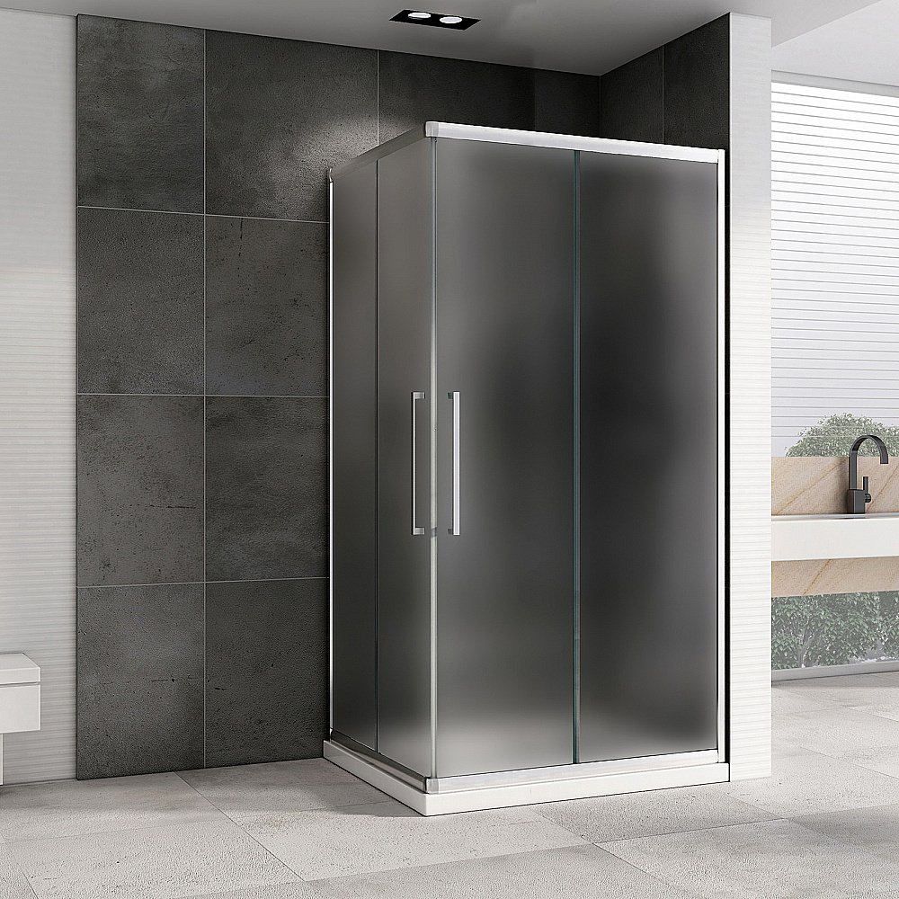 Душевой уголок ABBER Schwarzer Diamant AG02128MH 120x80 стекло матовое/профиль хром купить в интернет-магазине Sanbest