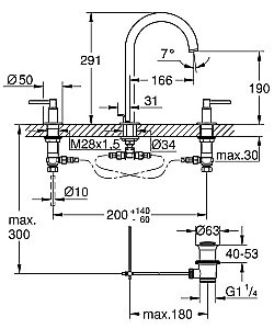 Смеситель для раковины Grohe Atrio New 20009DC3 сталь купить в интернет-магазине сантехники Sanbest