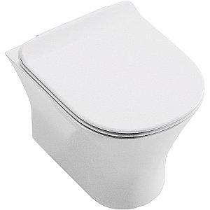 Унитаз подвесной Orange CI01-100W+APB244 безободковый, с крышкой микролифт, с инсталляцией, белый/кнопка черная купить в интернет-магазине Sanbest