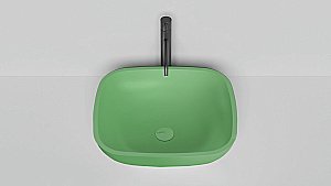 Раковина накладная Salini GLORIA 08 1102208MF 49,5 из искусственного камня S-Stone, матовая, цвет по RAL полностью купить в интернет-магазине Sanbest