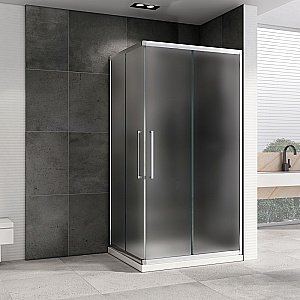 Душевой уголок ABBER Schwarzer Diamant AG02128MH 120x80 стекло матовое/профиль хром купить в интернет-магазине Sanbest