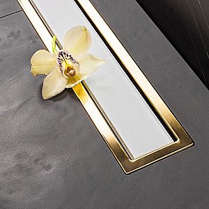 Душевой трап Pestan Confluo Premium Line White Glass Gold 550 купить в интернет-магазине Sanbest