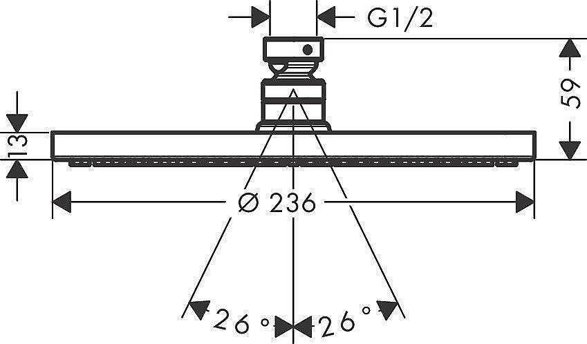 Верхний душ Hansgrohe Raindance S 1jet 240 PowderRain Хром 27623000 купить в интернет-магазине сантехники Sanbest