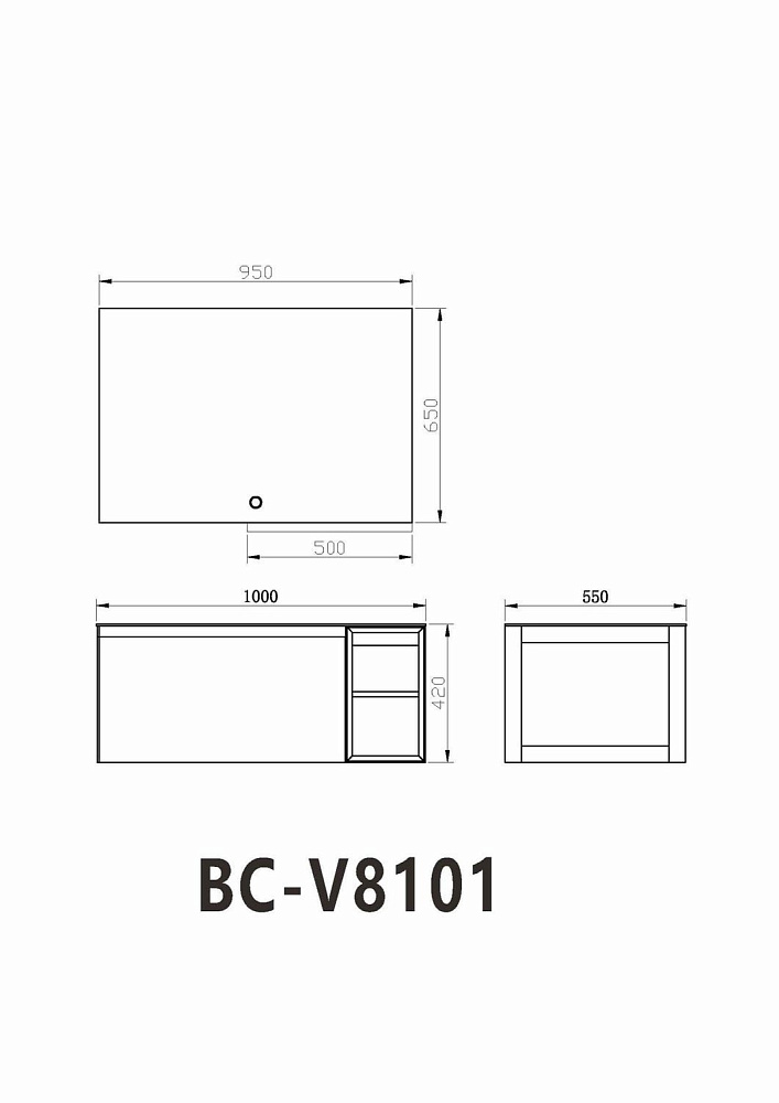 Зеркало Orans BC-V8101 100 Black в ванную от интернет-магазине сантехники Sanbest